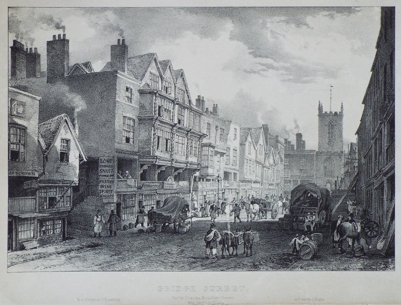 Lithograph - Bridge Street. - Haghe